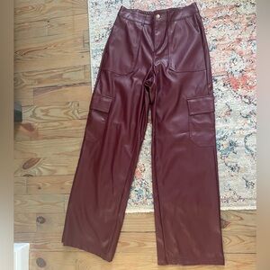 Wild Fable leather wide leg pants